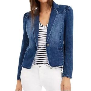 INC International Concepts Dark Blue Denim Blazer